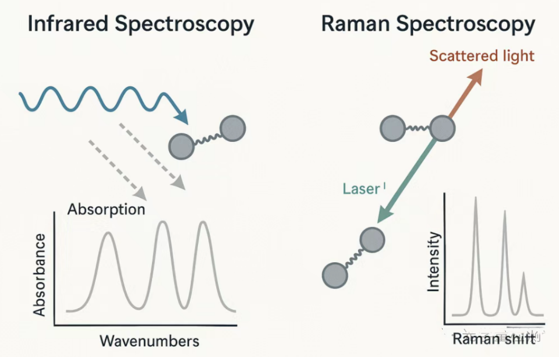 Bagaimana membedakan spektroskopi inframerah dan spektroskopi Raman